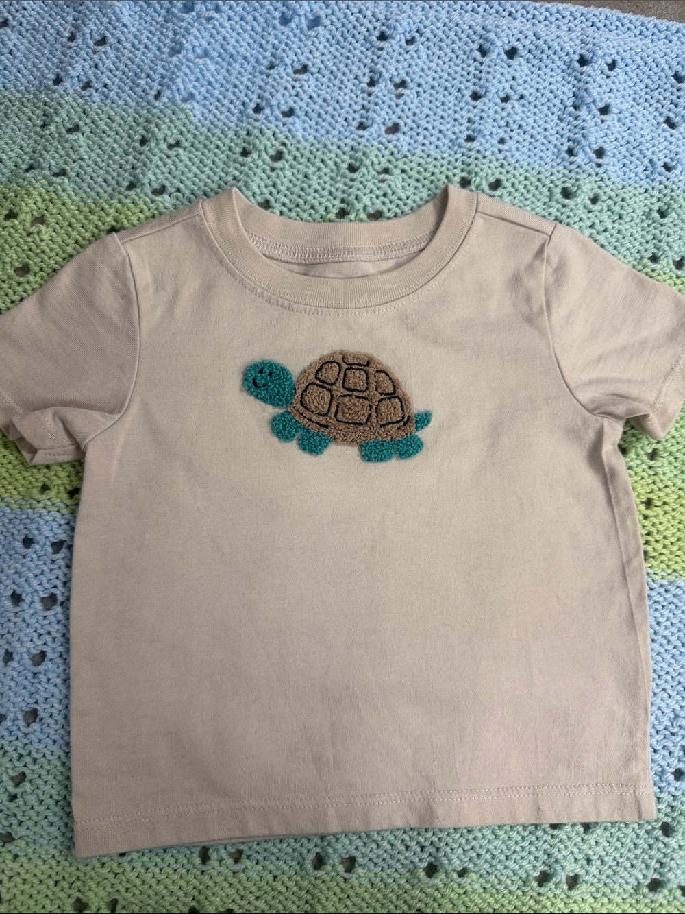 Garanimals Cream Short-Sleeve Tee with Turtle Applique